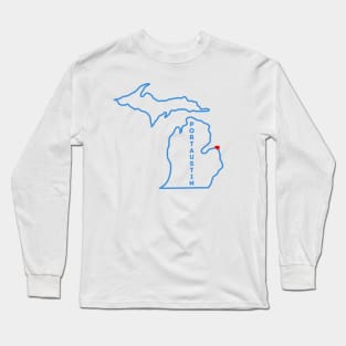 Port Austin MI Love (Blue) Long Sleeve T-Shirt